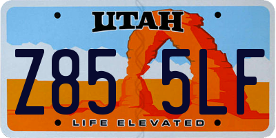 UT license plate Z855LF