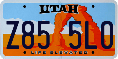 UT license plate Z855LO