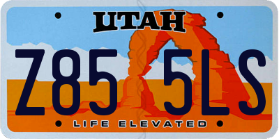 UT license plate Z855LS