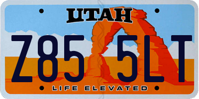 UT license plate Z855LT