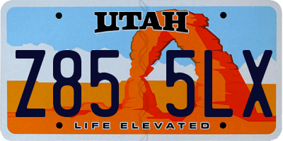 UT license plate Z855LX