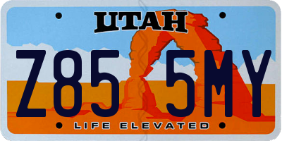 UT license plate Z855MY