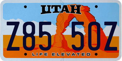 UT license plate Z855OZ
