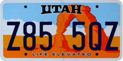 UT license plate Z855QZ
