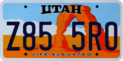 UT license plate Z855RO