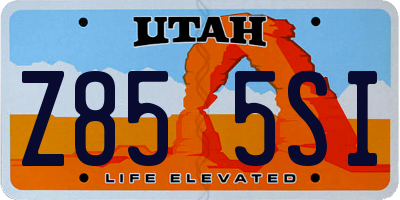 UT license plate Z855SI
