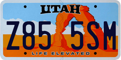 UT license plate Z855SM