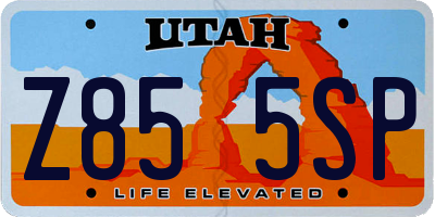 UT license plate Z855SP