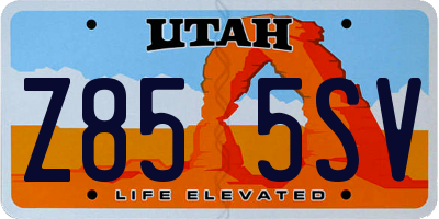 UT license plate Z855SV