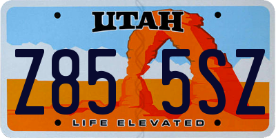 UT license plate Z855SZ