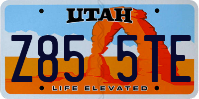 UT license plate Z855TE