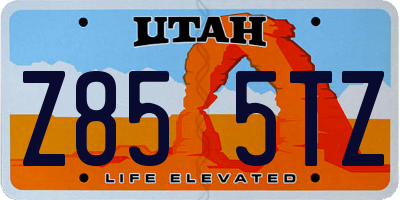 UT license plate Z855TZ