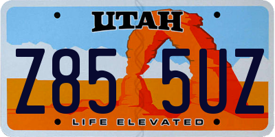 UT license plate Z855UZ