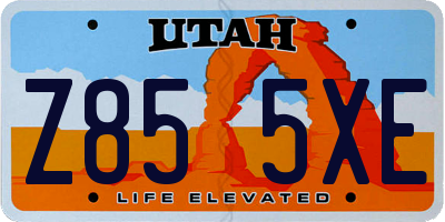 UT license plate Z855XE