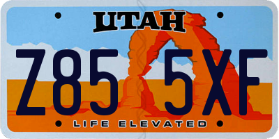 UT license plate Z855XF
