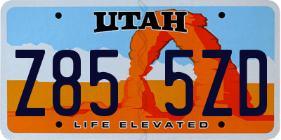 UT license plate Z855ZD