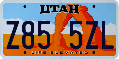 UT license plate Z855ZL