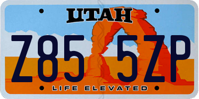 UT license plate Z855ZP