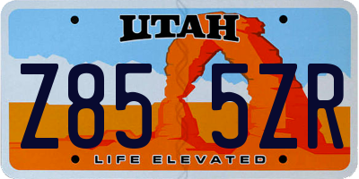 UT license plate Z855ZR