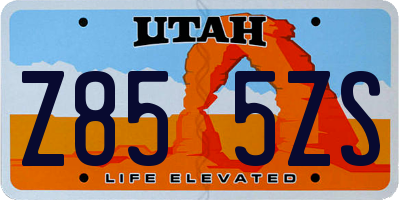 UT license plate Z855ZS
