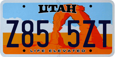 UT license plate Z855ZT