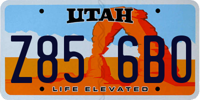 UT license plate Z856BO