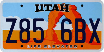 UT license plate Z856BX