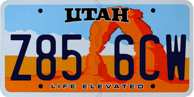 UT license plate Z856CW