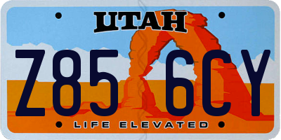 UT license plate Z856CY