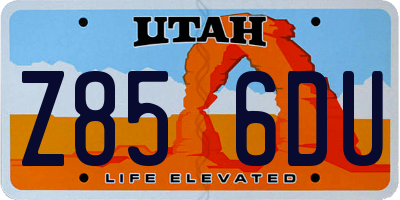 UT license plate Z856DU