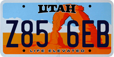 UT license plate Z856EB