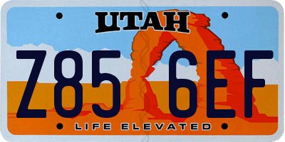 UT license plate Z856EF
