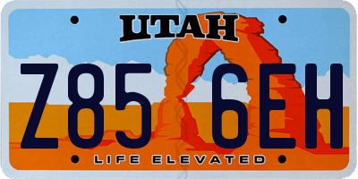 UT license plate Z856EH