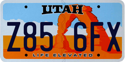 UT license plate Z856FX