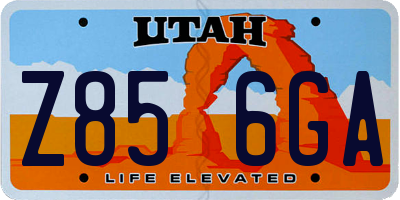 UT license plate Z856GA