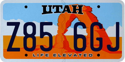 UT license plate Z856GJ