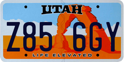 UT license plate Z856GY