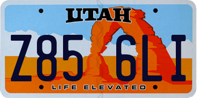 UT license plate Z856LI