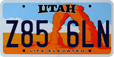 UT license plate Z856LN