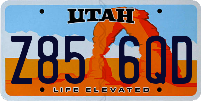 UT license plate Z856QD