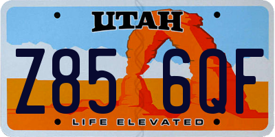 UT license plate Z856QF
