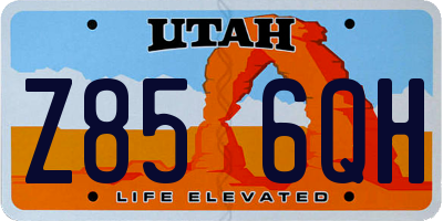UT license plate Z856QH