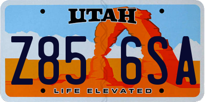 UT license plate Z856SA