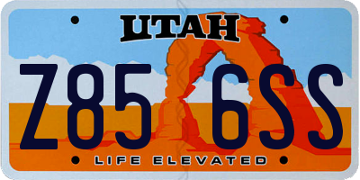 UT license plate Z856SS