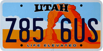UT license plate Z856US