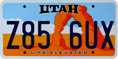 UT license plate Z856UX