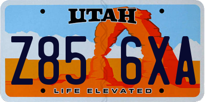 UT license plate Z856XA