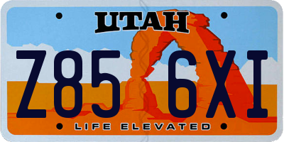UT license plate Z856XI