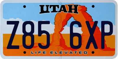 UT license plate Z856XP