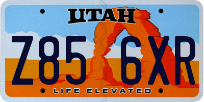 UT license plate Z856XR